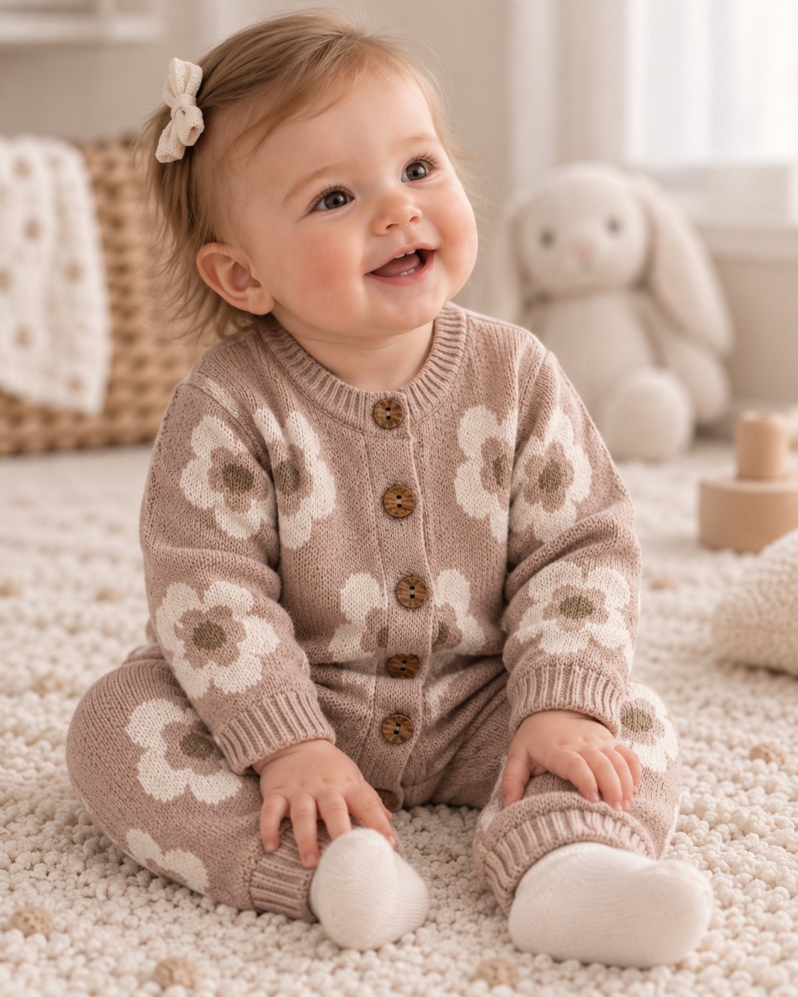 Вязанный ромпер цветы Babytime